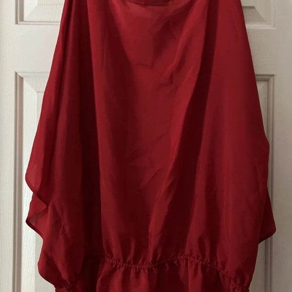 Lane Bryant Red Sequin Cold Shoulder Peplum Bliuse, Size 18/20, - Picture 4 of 6